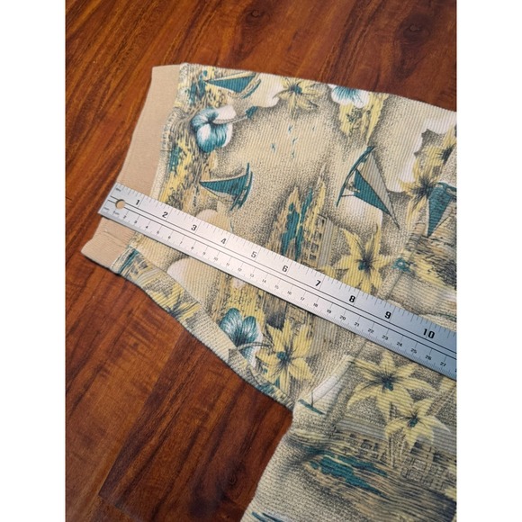 Vintage Tommy Bahama Hawaiian Polo Shirt Size Medium Retro Green Beach - Picture 6 of 7